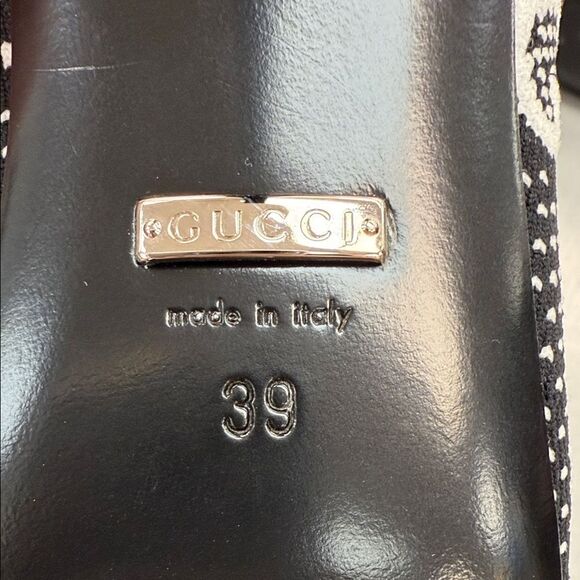 Gucci Black and White Patterned Heeled Boots - Picture 8 of 13